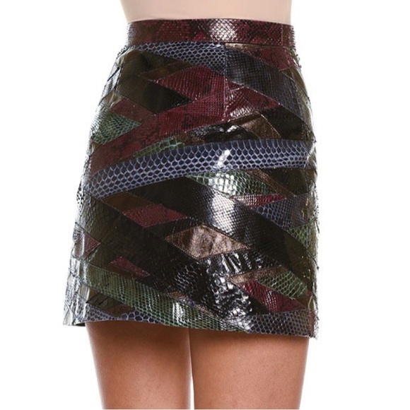 EMILIO PUCCI RUNWAY Patchwork Python And Metallic Leather Mini Skirt IT42 NWT - Picture 5 of 11
